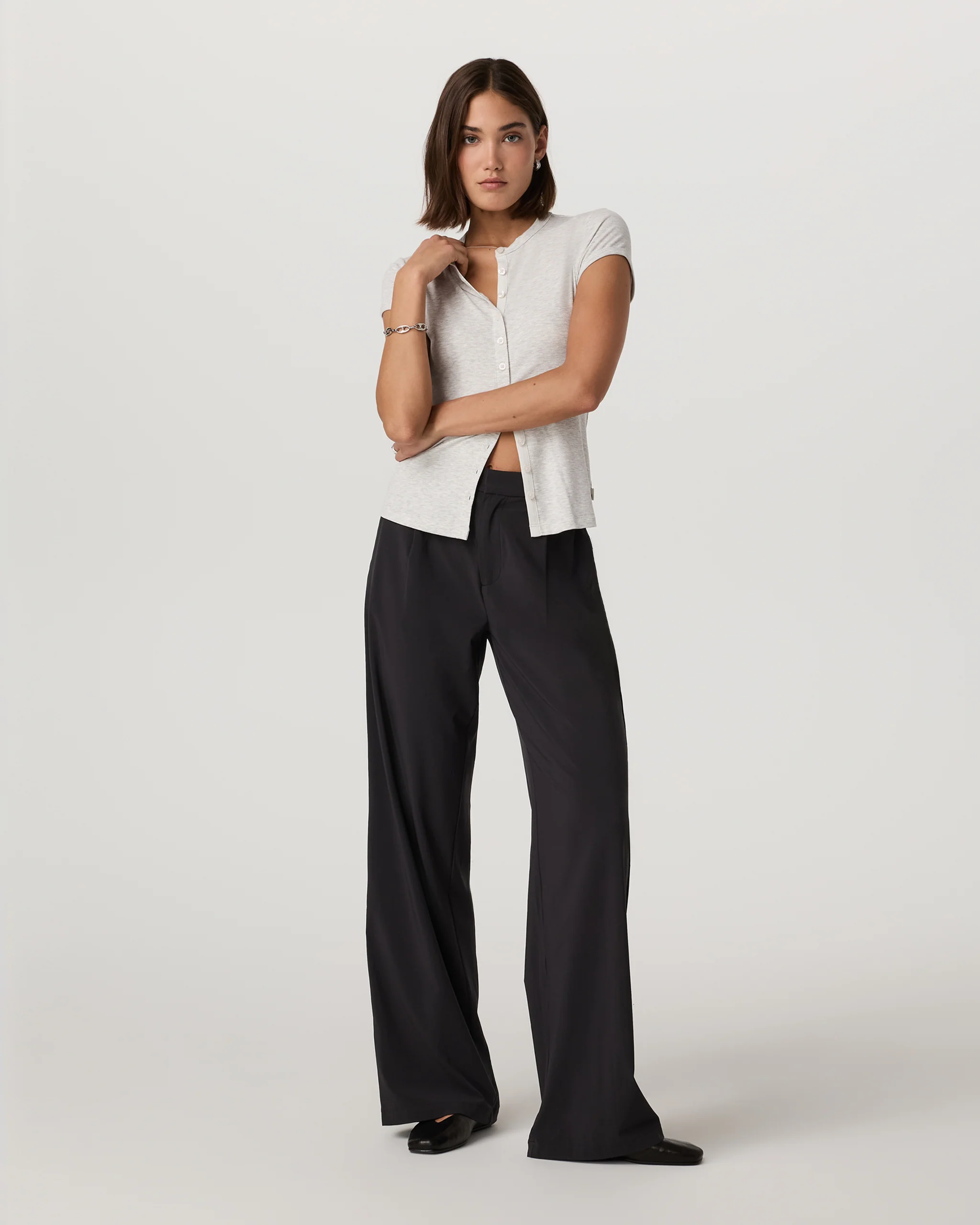 Short Sleeve Pose Button Up