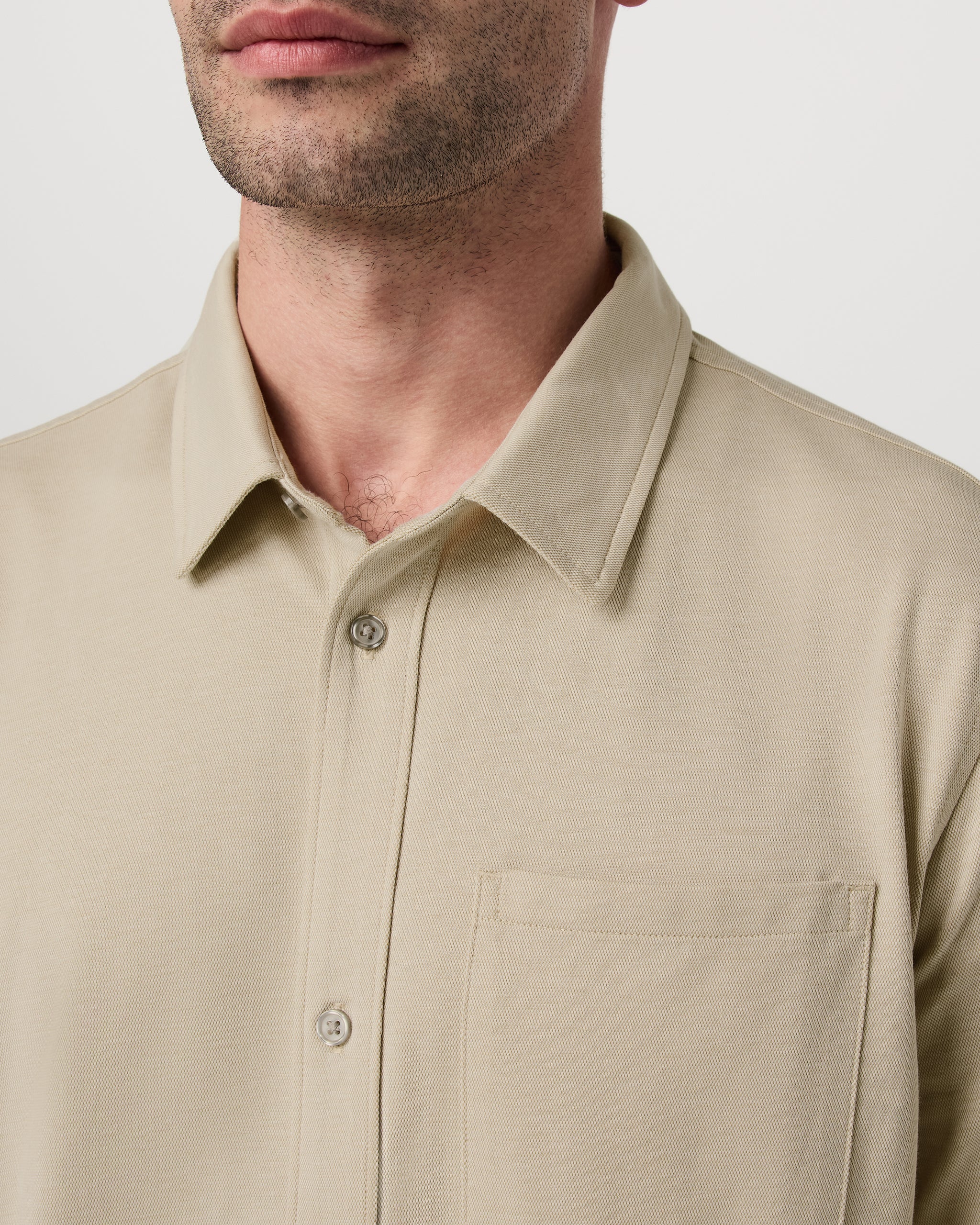 Short Sleeve Knit Oxford Button Down - Classic Fit