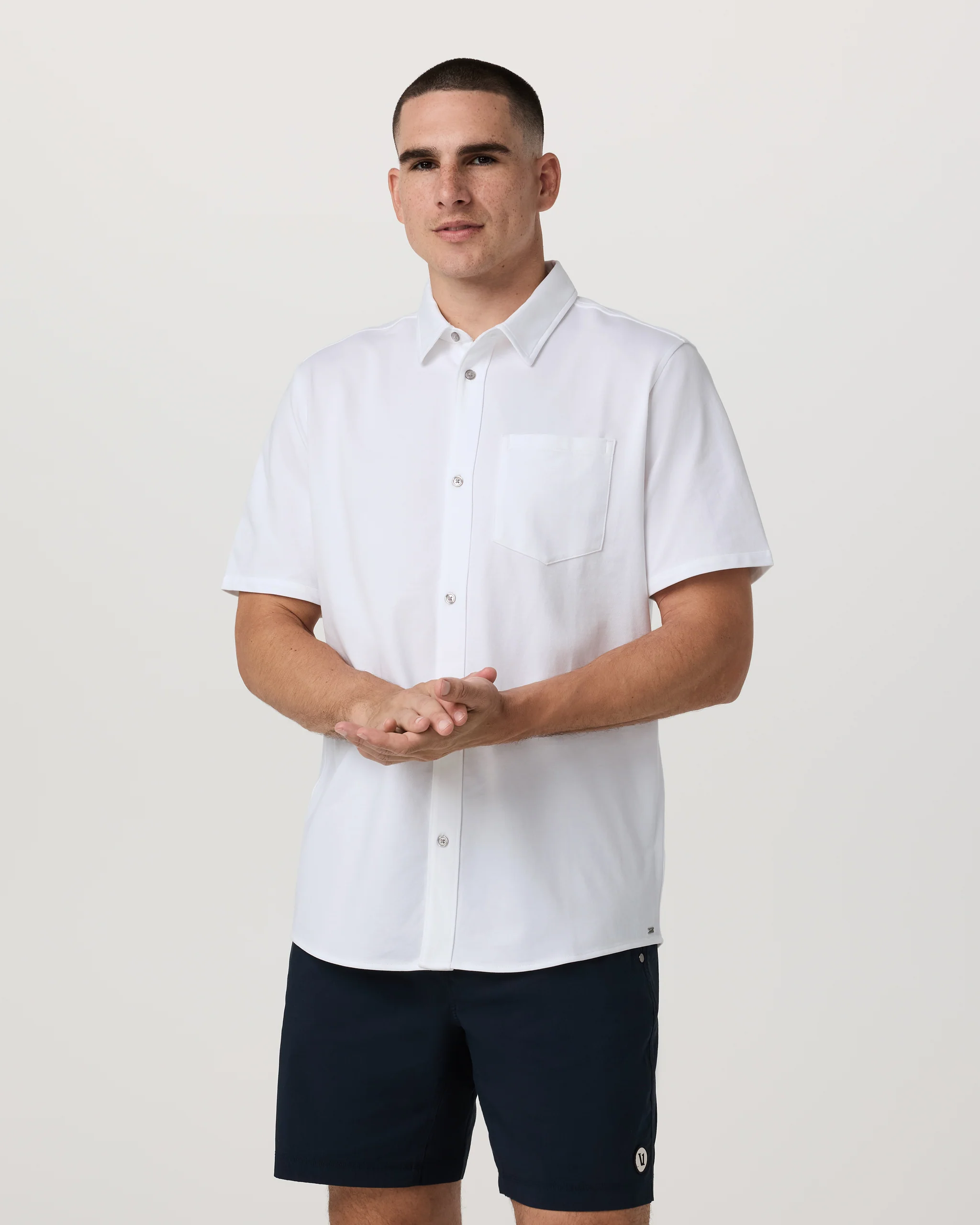 Short Sleeve Knit Oxford Button Down - Classic Fit