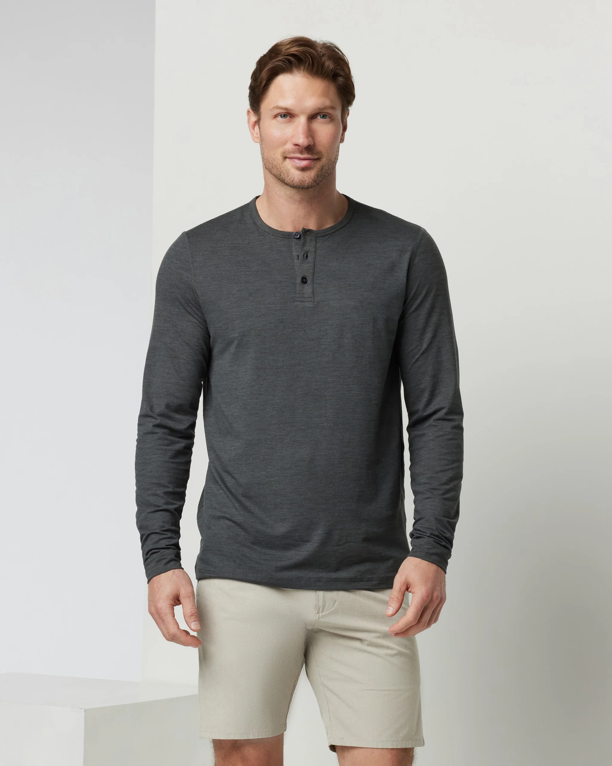 Long-Sleeve Ease Performance Henley