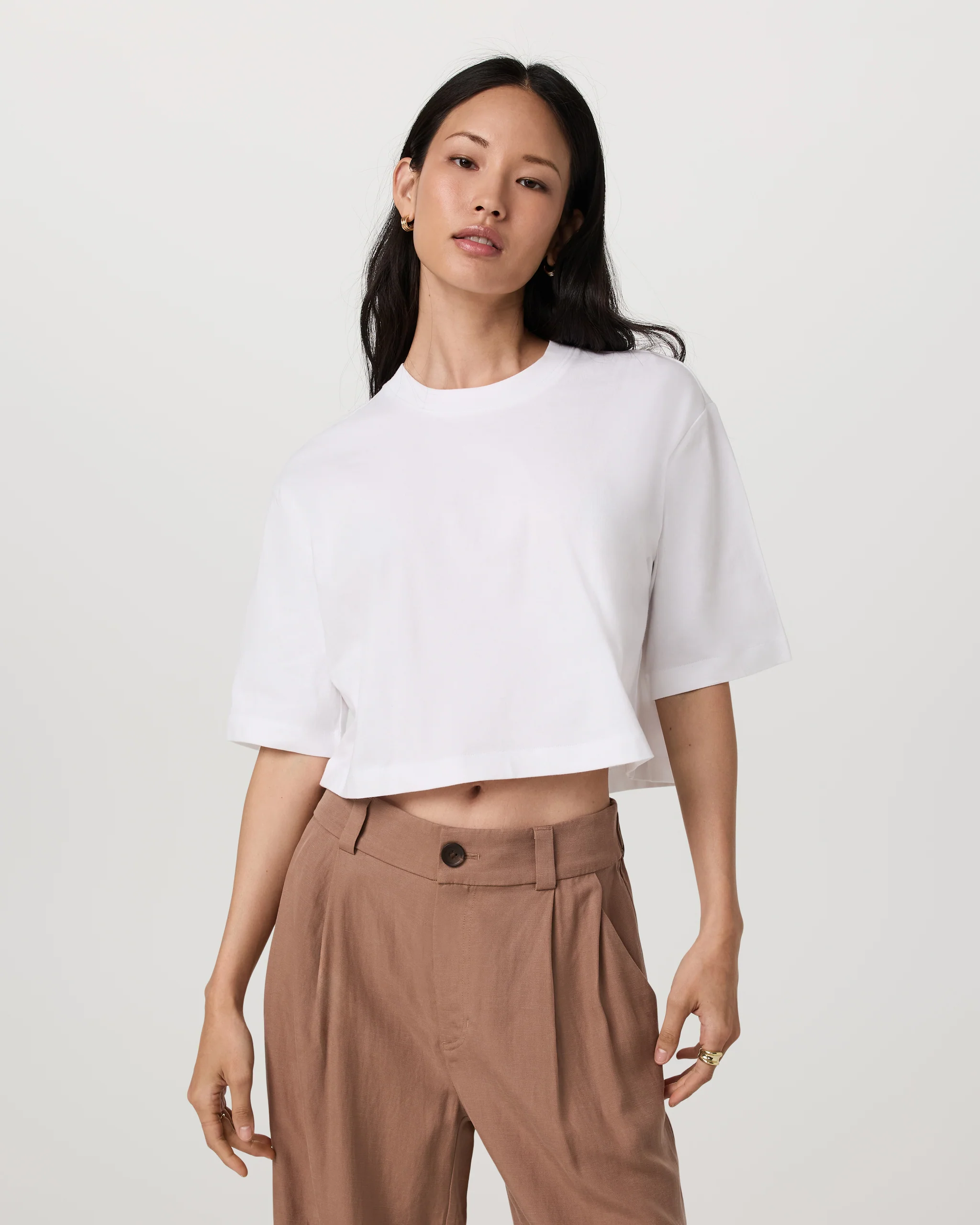 Short Sleeve Heavyweight Crop Cotton Tee