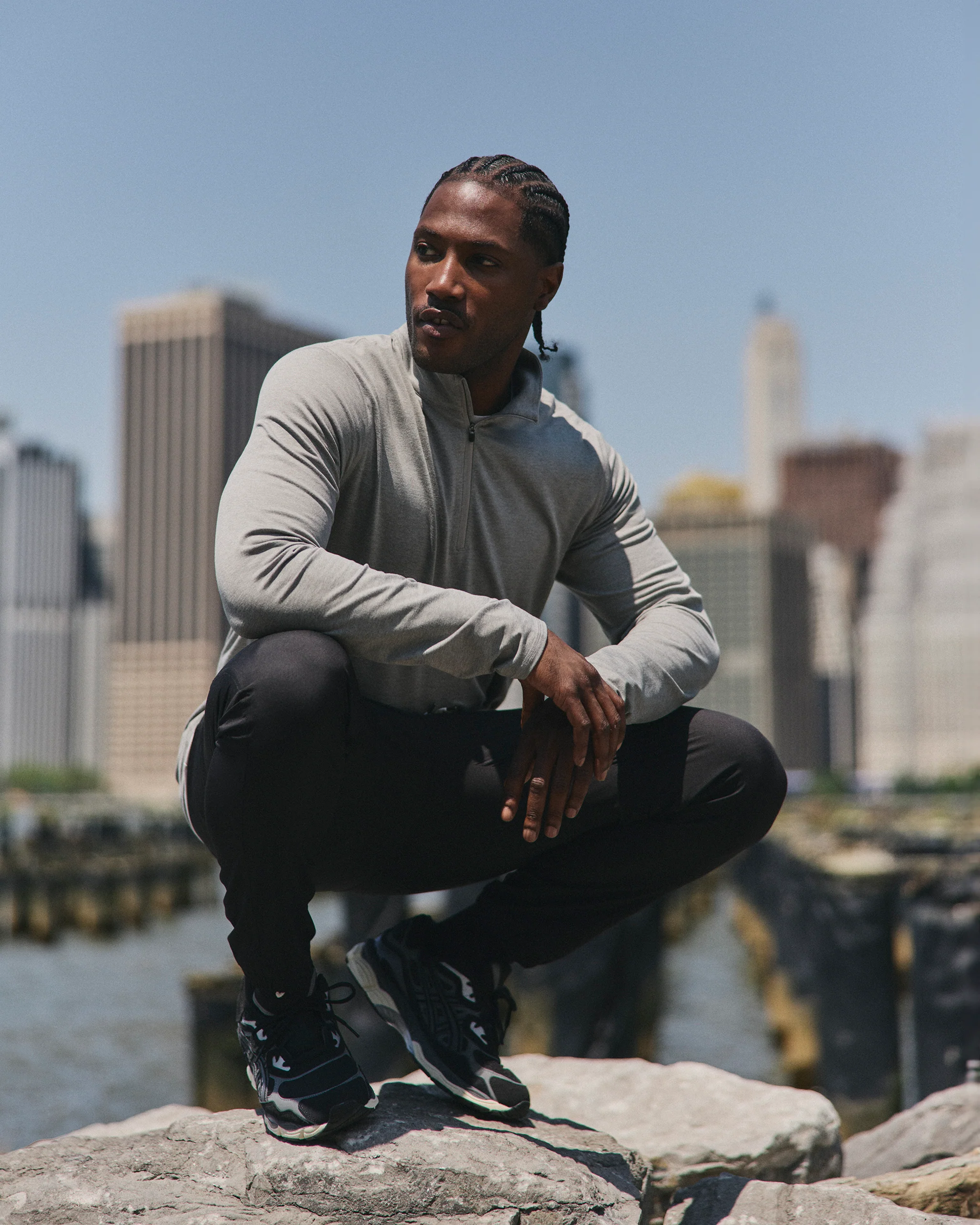 Ponto Half Zip Mock Neck